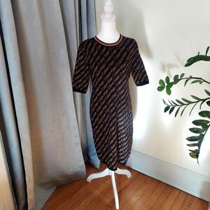 Calvin Klein Black and Tan Logo Dress